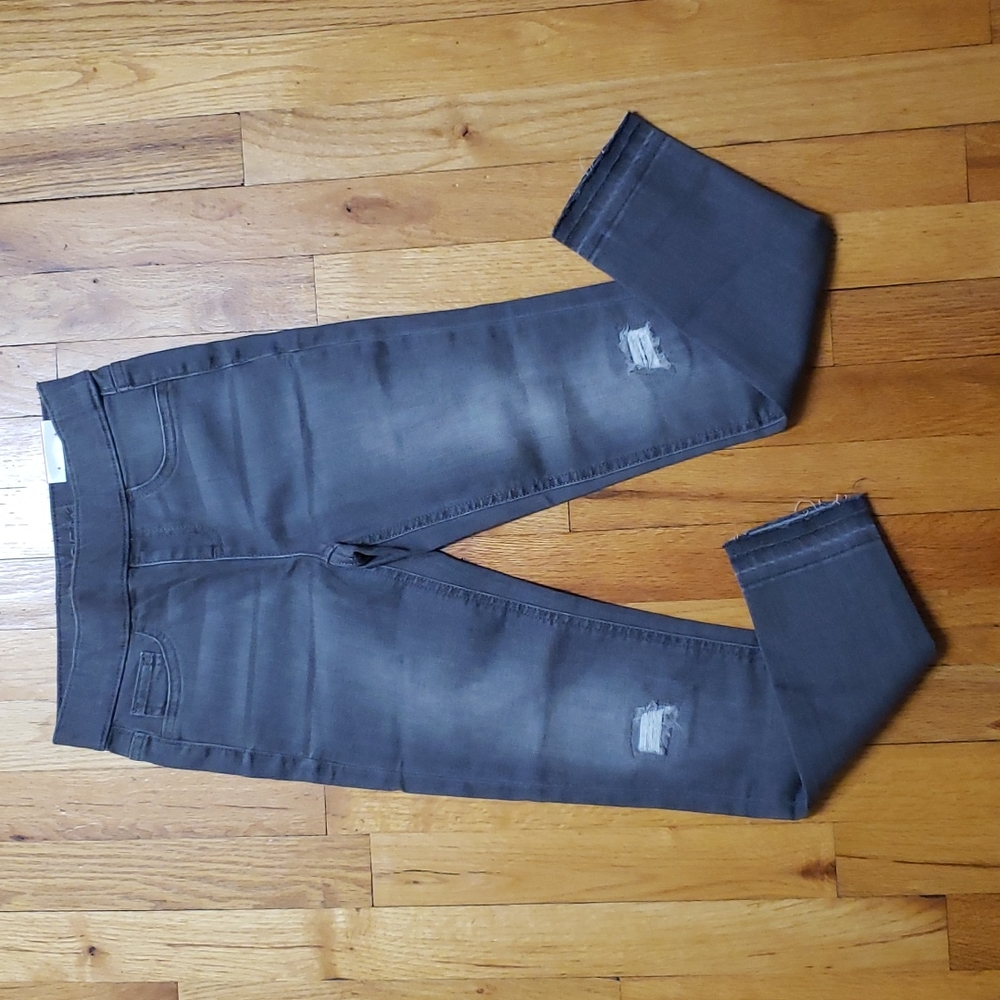 Justice Denim Jean Gray Jeggings size 10 Slim NWT